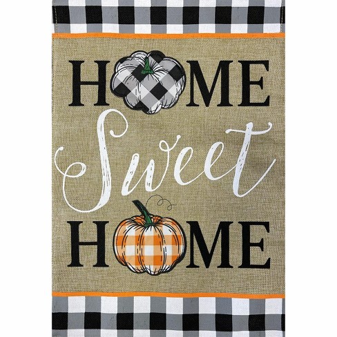 Home Sweet Home Pumpkins Burlap Fall Garden Flag 18" x 12.5" Briarwood Lane - image 1 of 4