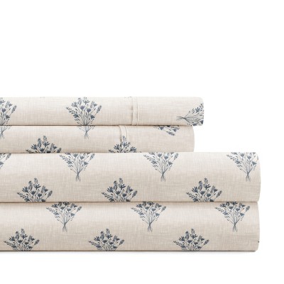 Pattern Bed Sheet Set, Soft Double Brushed Microfiber, 4 Piece, Delicate Details - Becky Cameron