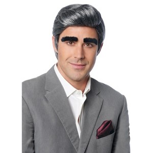 Franco Johnny Adult Wig w/Eyebrows (Grey) - 1 of 1