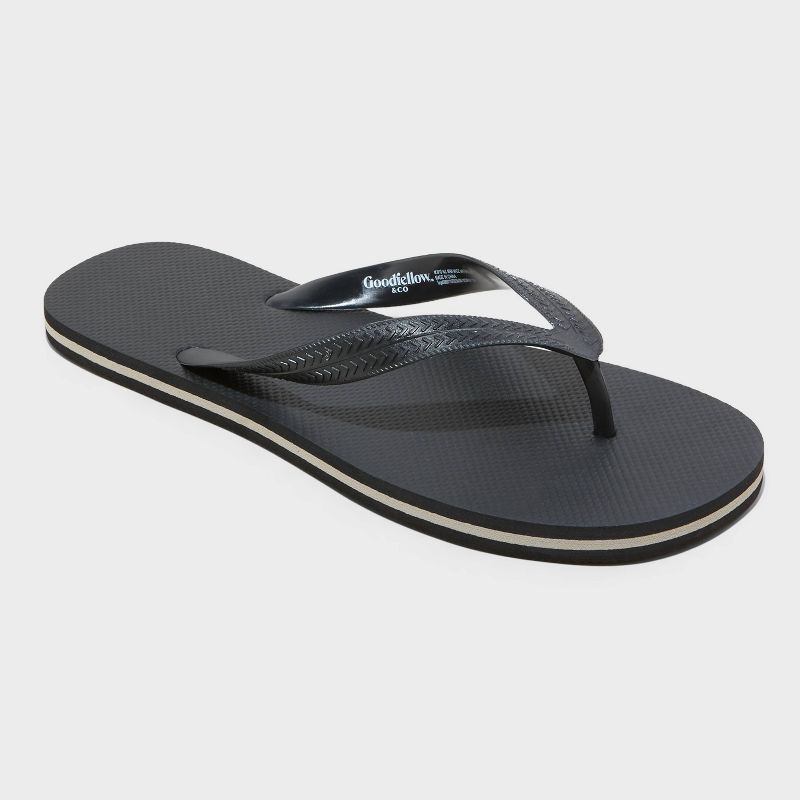 Men's Brent Flip Flop Sandals - Goodfellow & Co™ Black S: Slip-On, Non-Marking Sole, Open Toe