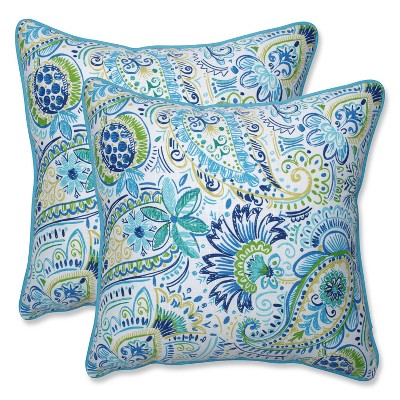 Outdoor/Indoor Throw Pillow Set of 2 Gilford Blue - Pillow Perfect