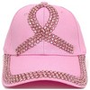 Women's Breast Cancer Awareness Crystal Bling Baseball Cap - 2 of 4
