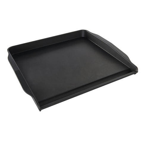 Nutrichef 18 Inch Cast Iron Griddle Skillet Reversible Grilling Plate Pan  For Stove Top With Heat Resistant Oven Grab Mitt, Black : Target