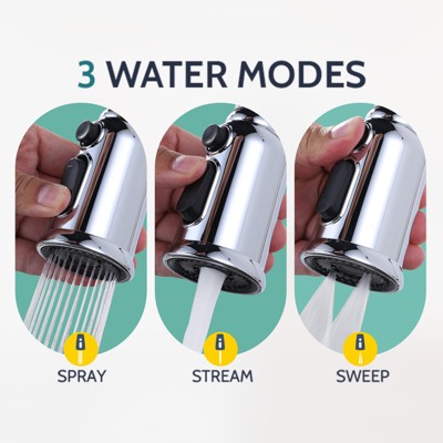 Chrome Single-Handle Pull-Down Sprayer Kitchen Faucet