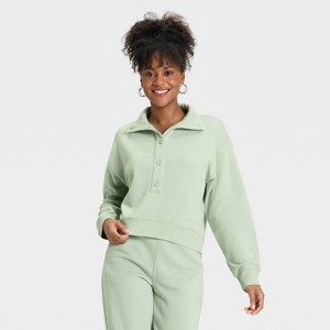 Women's Button-Front Pullover Sweatshirt - Universal Thread™ - 1 of 3