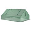 NicBex 7' x 5.5' x 3.2' Galvanized Raised Garden Bed with Mini PVC Greenhouse Cover Garden Sheds with Roll-Up Windows for Flowers, Fruits, Green - 3 of 4
