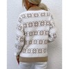 Coolmee Women's Ugly Christmas Sweater Xmas Snowflake Turtleneck Long Sleeve Knitted Pullover Holiday Party Knitwear - 3 of 4