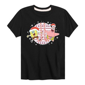 Boys' - SpongeBob SquarePants - Spongebob Patrick Candy Canes Short Sleeve Graphic T-Shirt - 1 of 4