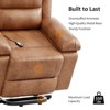 Coucheta Power Recliner,PU Leather,55cm Wide Seat,135° Recline,8-Point Massage & Heating,Remote Lift Armrests(Vintage) - 2 of 4