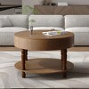 PAGED Coffee Table with Dual Storage, 31.5" Modern Round Center Table with Adjustable Leveling Feet, End Table for Living Room - 2 of 4