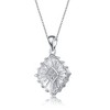 White gold plated pendant necklace featuring a tropical flower design with sparkling cubic zirconia accents for a vibrant look - 3 of 3