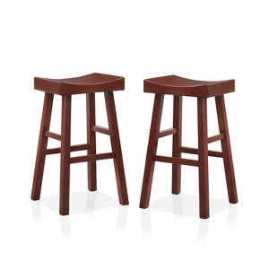 Set of 2 29" Lille Seat Saddle Counter Height Barstools - HOMES: Inside + Out - 1 of 3
