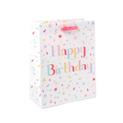 Small Blue Birthday Glitter Gift Bag & Tag 
