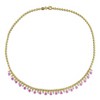 EVERLY JEWELRY | Yellow Plated Sterling Silver 4 4/5ct TGW Created Pink Sapphire and Created White Sapphire Necklace, 17 inc - 4 of 4