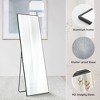 FURNIinspire Full Length Mirrors Rectangle Floor Standing Mirror, Thin Aluminum Alloy Frame Wall Mirror With Stand, Full-Body Mirror, Black, 21"*64" - 4 of 4