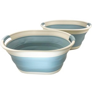 SAMMART 28L (7.4Gallons) Collapsible Plastic Oval Laundry Basket/Tub - 1 of 4