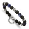 Chisel Stainless Steel Antiqued and Polished with Lava Stone and Sodalite Beads 7.5" Bracelet with 1" Extension - 4 of 4