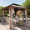 COWLOWN 12' X 16' Permanent Double - Tier Hardtop Gazebo in Aluminum Metal with Reinforced Galvanized Steel Roof for Patio, Deck, Lawn & Backyard - 2 of 4