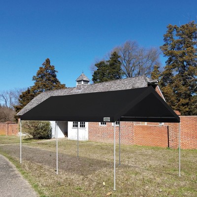Black 10x20 Vinyl Peak Roof Carport Canopy with Sidewalls
