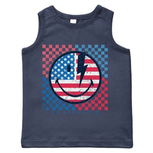 The Juniper Shop SmileyWorld Patriotic Checkered Lightning Toddler Tank - 1 of 4