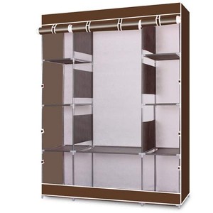 GustoWave 4-Tier 10-Lattices Portable Clothes Closet Wardrobe Non-Woven Fabric Storage Organizer Shelf Standing Closet - 1 of 4