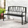 Tangkula 50.5" Patio Metal Bench w/ Curved Armrests & Minimalist Backrest for Backyard - 2 of 4