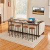VECELO Couch Side & Console Table with 2 Outlets and USB Ports - 3 of 4