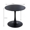 FONTOI 31.50" Round End Table with Metal Pedestal for 2-4 people, Side Table for Living Room Bedroom Small Space, White, 31.5"*28.74"*31.5" - 3 of 4