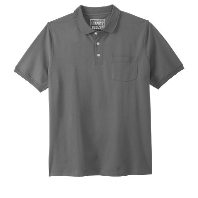 Liberty Blues by KingSize Men's Big & Tall Shrink-Less Pocket Piqué Polo