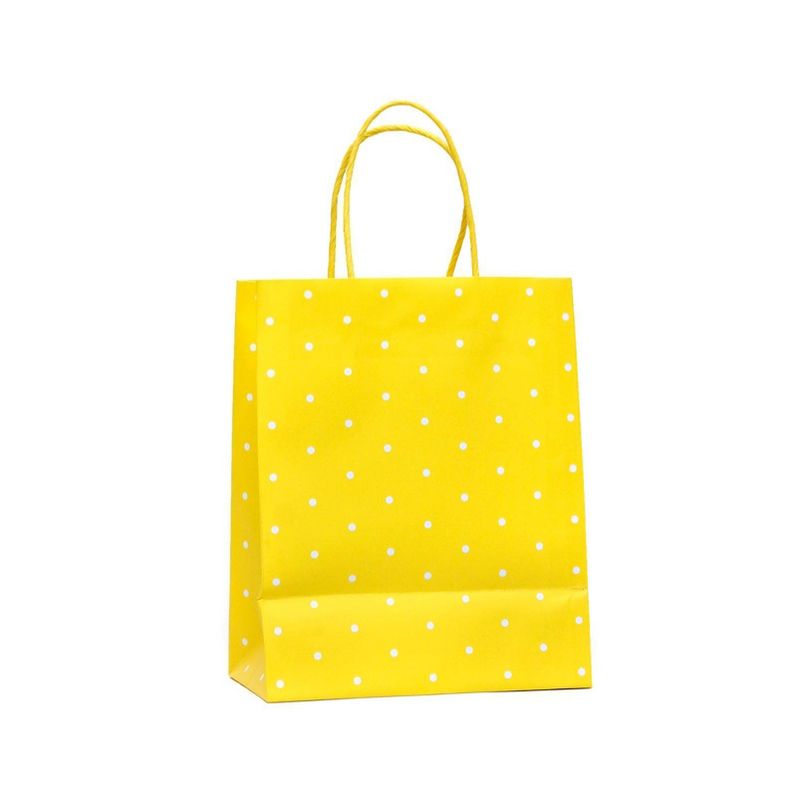 Medium Dotted Gift Bag White/Yellow - Spritz&#8482;: Easter Celebration, Polka Dot Pattern, Multicolor Paper Bag, 4 of 5