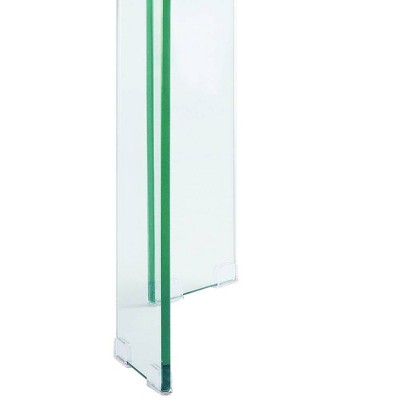 Triangular Wood and Glass End Table with Storage