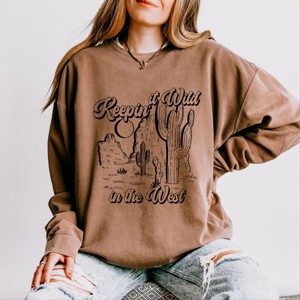 Simply Sage Market Keepin It Wild In The West Lightweight Garment Dyed Sweatshirt - 1 of 4