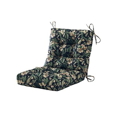 ARTPLAN Outdoor Chair Cushion,High Back Tufted Patio Cushion with Tie for Adirondack Rocker Chair,44"x21"x4",1 Count,Floral