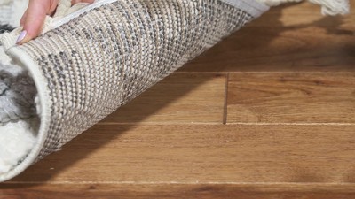 Ivory & Brown Diamond Braided Shag Runner Rug - Handmade Synthetic