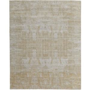 Yellow and Ivory Abstract Hand Woven Area Rug - 1 of 4
