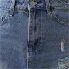Women's Classic Distressed Denim Midi Skirt - Button & Zip Closure with Functional Pockets Cherie Code - 4 of 4