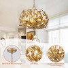 Parrot Uncle 	20" 6-Light Gold Modern Chandelier Ceiling Light Adjustable Wood Pendant Lamp - 3 of 4