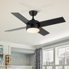 YUHAO 44 in. Indoor Modern Contemporary Matte White Plywood Blades Reversible DC Motor Ceiling Fan with Light and Remote Control - 2 of 4
