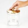 Small Bathroom Canister with Lid - Set of 2 - Clear/Soft Brass - 4 of 4