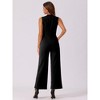 Allegra K Women's Sleeveless V Neck High Waist Wide Leg Jumpsuit - 4 of 4