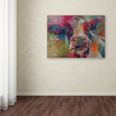 Colorful Cow Impressionistic Canvas Art for Kids Nursery