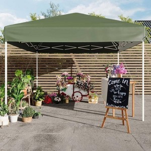 GustoWave Adjustable Height Outdoor 10x10Ft Pop Up Portable Canopy Tent with Carrying Bag for Parties, Camping - 1 of 4
