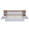 PAGED Full Size Platform Bed Modern Pine Bed Frame with 2 Storage Drawers and L-Shaped Bookcases for Bedroom, Easy Assembly - 3 of 4