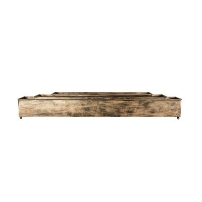 Brass Nested Set of 3 Trough Trays Metal by Foreside Home & Garden
