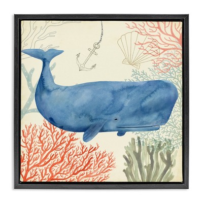 Stupell Industries Underwater Whimsical Whale Watercolor, 25" x 25"