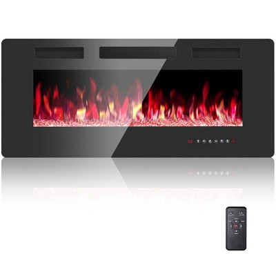 Kismile Ultra-Thin Electric Fireplace, Featuring Low-Noise Operation (Sleep Mode), Supports Built-In Or Wall-Mounted Installation