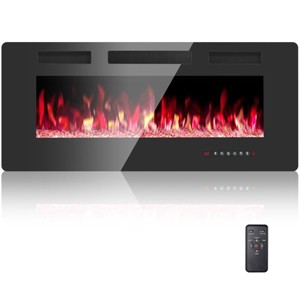 Kismile Ultra-Thin Electric Fireplace, Featuring Low-Noise Operation (Sleep Mode), Supports Built-In Or Wall-Mounted Installation - 1 of 4