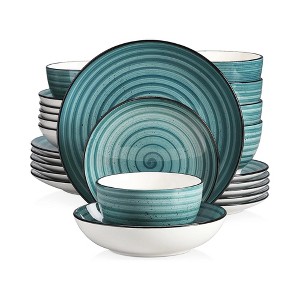 Nebula Vortex Handpainted Spiral Pattern Dinnerware Collection - 1 of 3