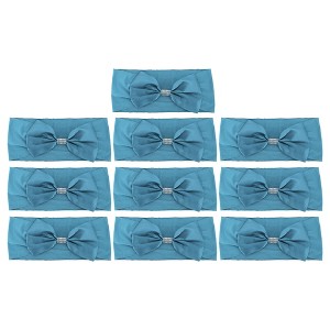 Unique Bargains Chair Sashes Bow Stretch Chair Cover Band with Buckle Slider 13.78"x5.91" Lake Blue 10 Pcs - 1 of 4