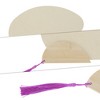 Unique Bargains Portable Double-Sided Short Handle Round Xuan Paper Plover Folding Fan 1 Pc - 3 of 4